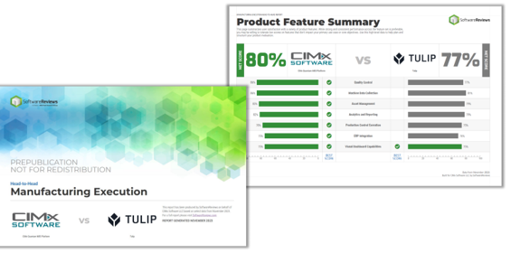 The image contains two screenshots of the Manufacturing Execution.